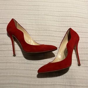 Brian Atwood Besame Red Suede Heels
